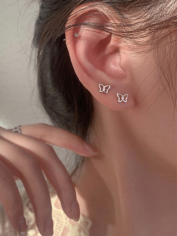 Hollow Out Dainty Butterfly Earrings