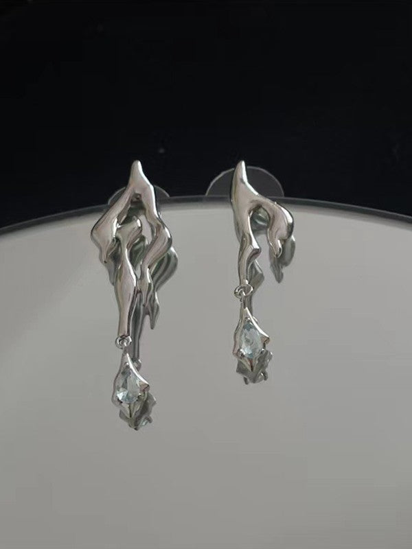 Rhinestone Decor Irregular Earrings