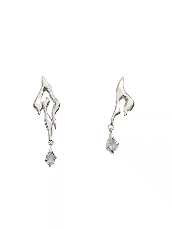 Rhinestone Decor Irregular Earrings