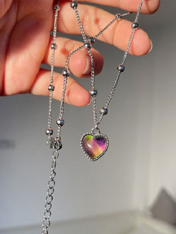 Color Changing Heart Pendant Necklace