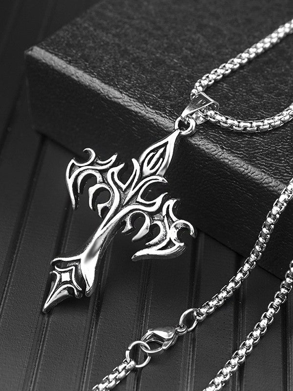 Men's Tribal Cross Pendant Necklace