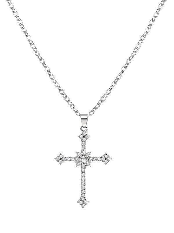 Rhinestone Cross Pendant Necklace
