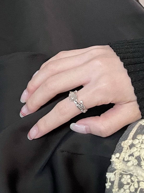 Opal Pendant Irregular Cuff Ring