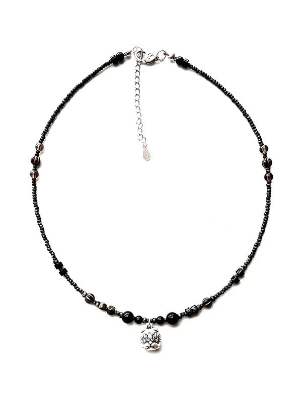 Vintage Lion Charm Beads Necklace