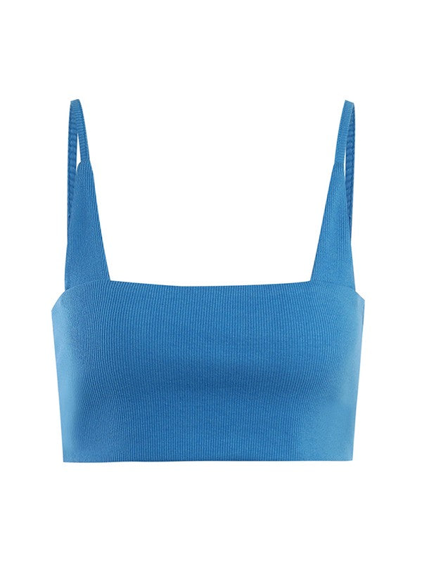 Patchwork Ribbed Knit Crop Cami Top