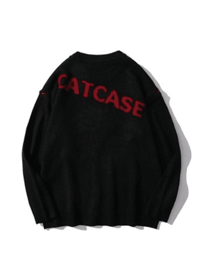 Colorblock Heart Unisex Knit Sweater