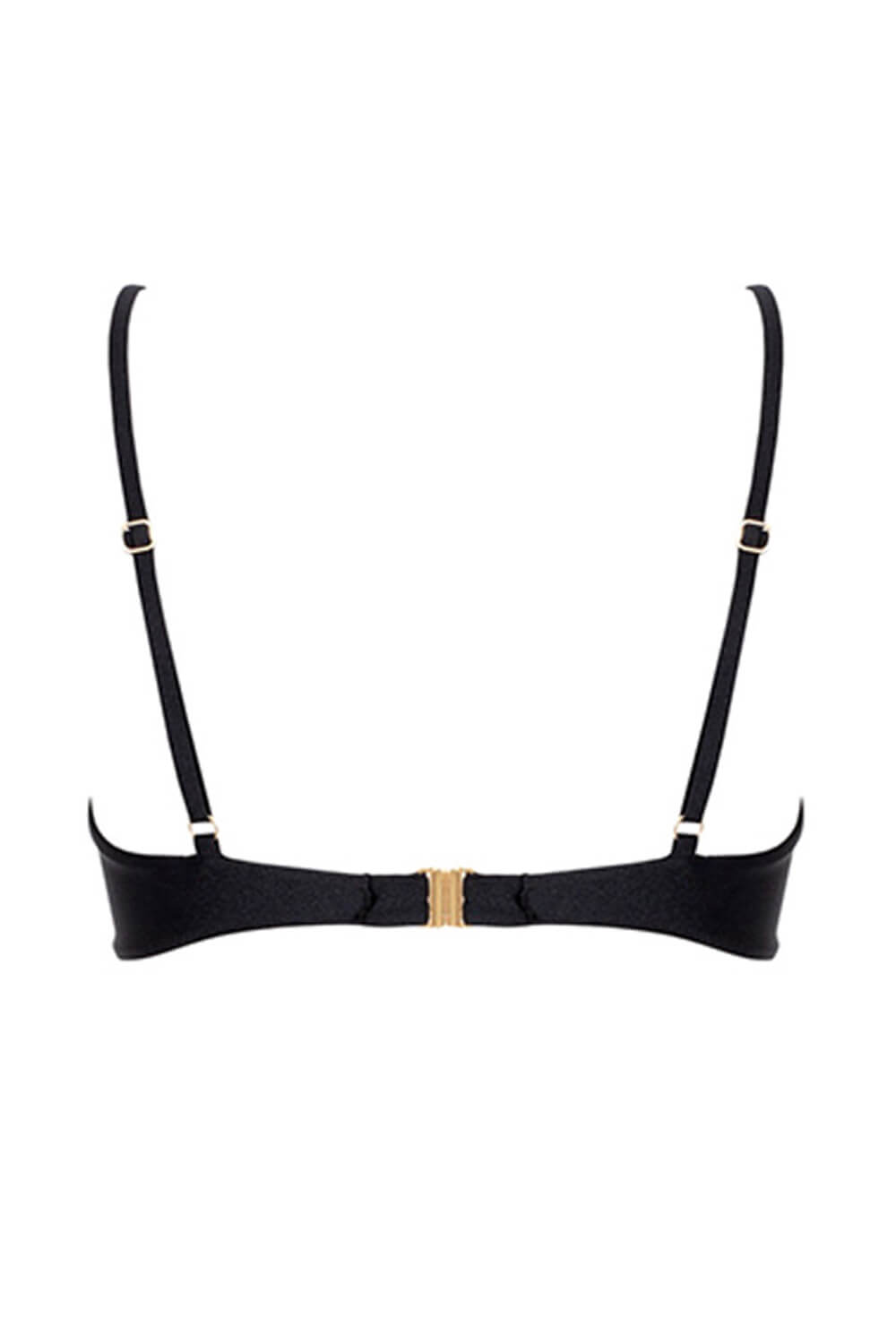Drawstring Bralette Lace Up Tie Side Bikini Set - Black