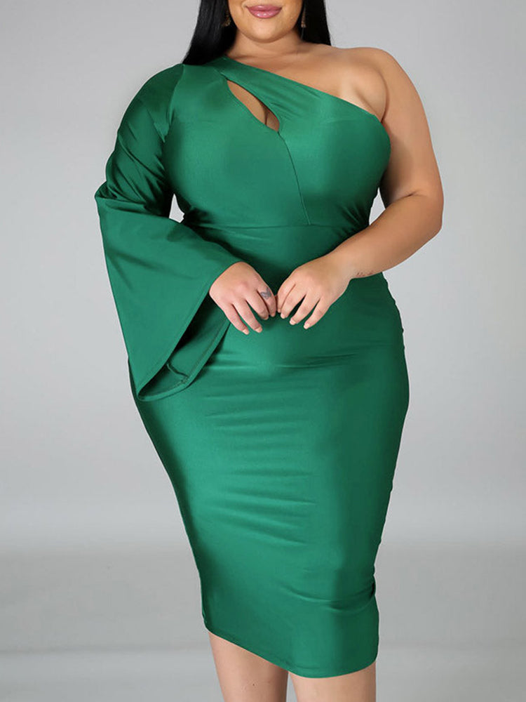 One Shoulder A Line Dress