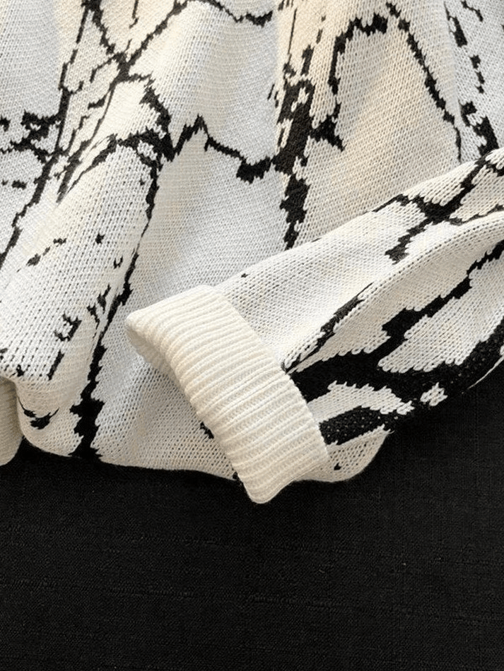 Men's Vintage Jacquard Long Sleeve Knit Sweater