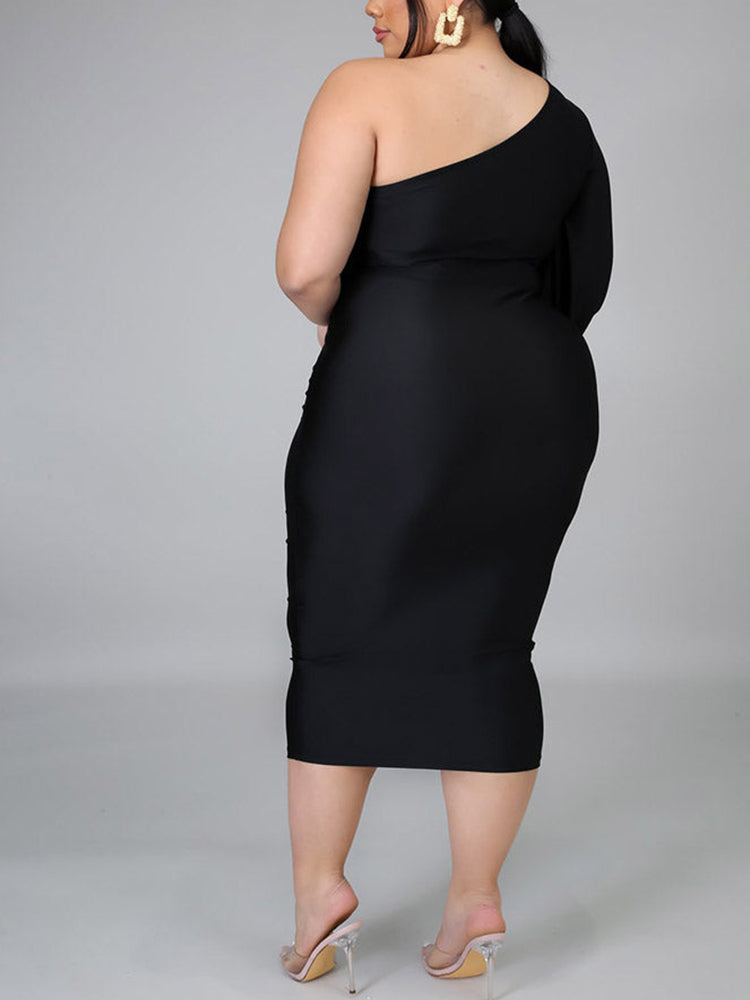 One Shoulder A Line Dress