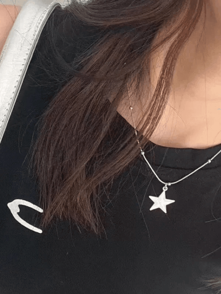 Silver Vintage Star Necklace