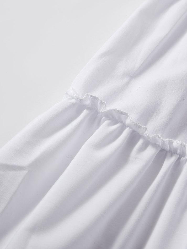 Solid Color Tiered Midi Skirt