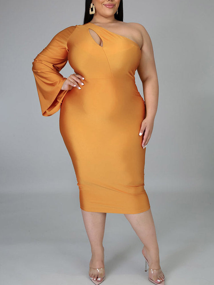 One Shoulder A Line Dress