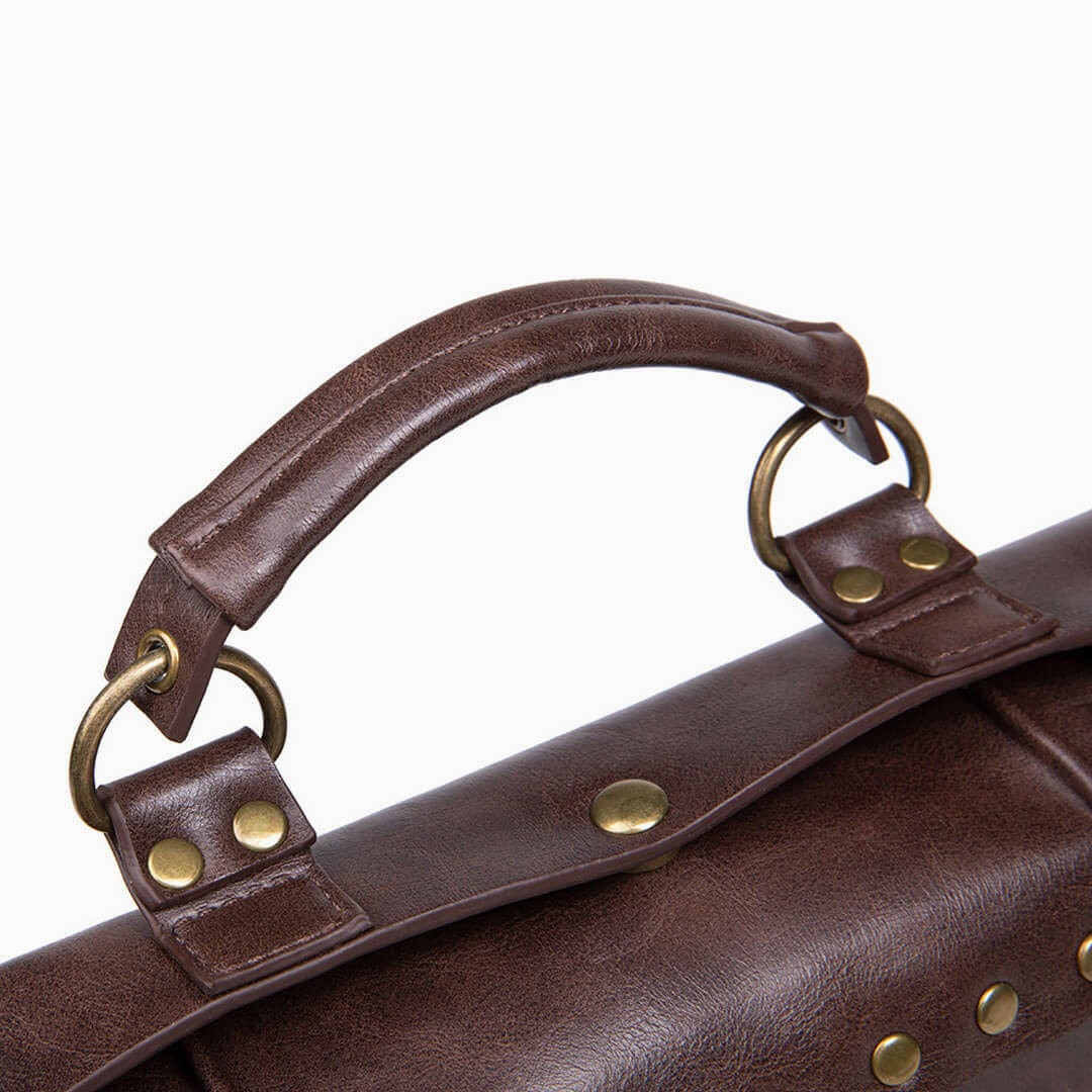 Time Fly Back Clock Trim Crossbody Messager Bag - Coffee