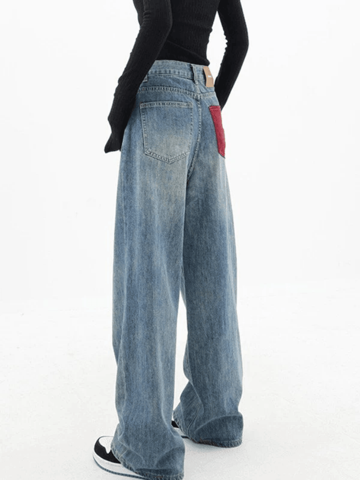 Vintage Contrast 90s Boyfriend Jeans