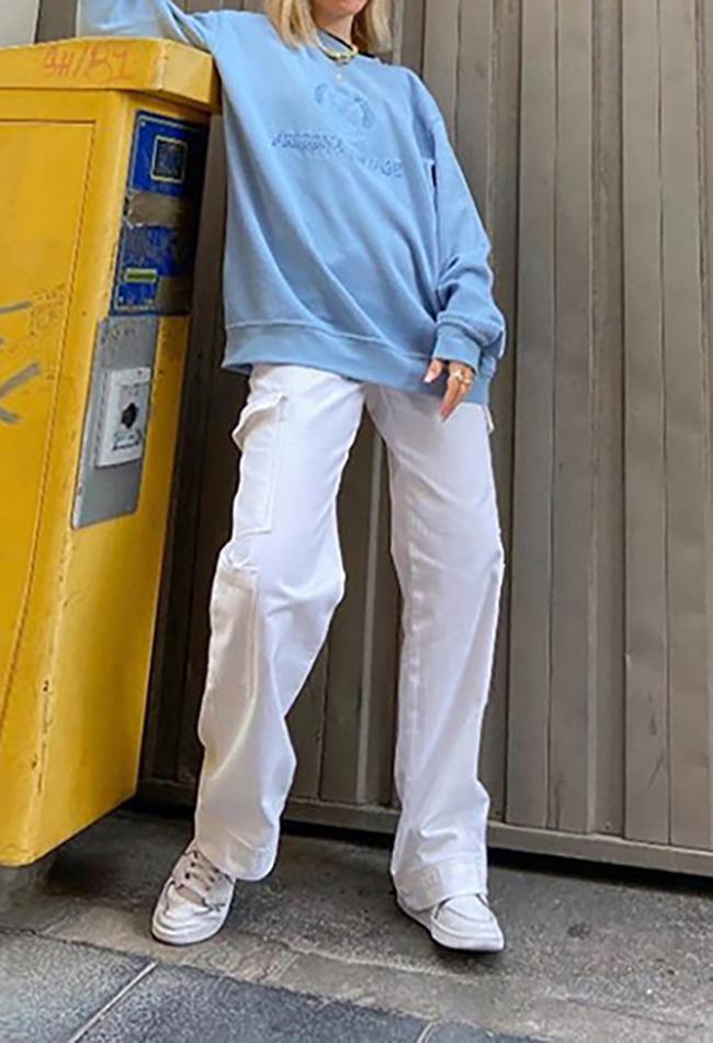 Vintage Embroidered Long Sleeve Sweatshirt