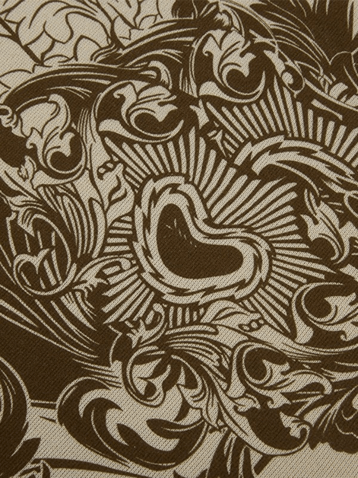 Vintage Floral Graphic Zip Up Hoodie