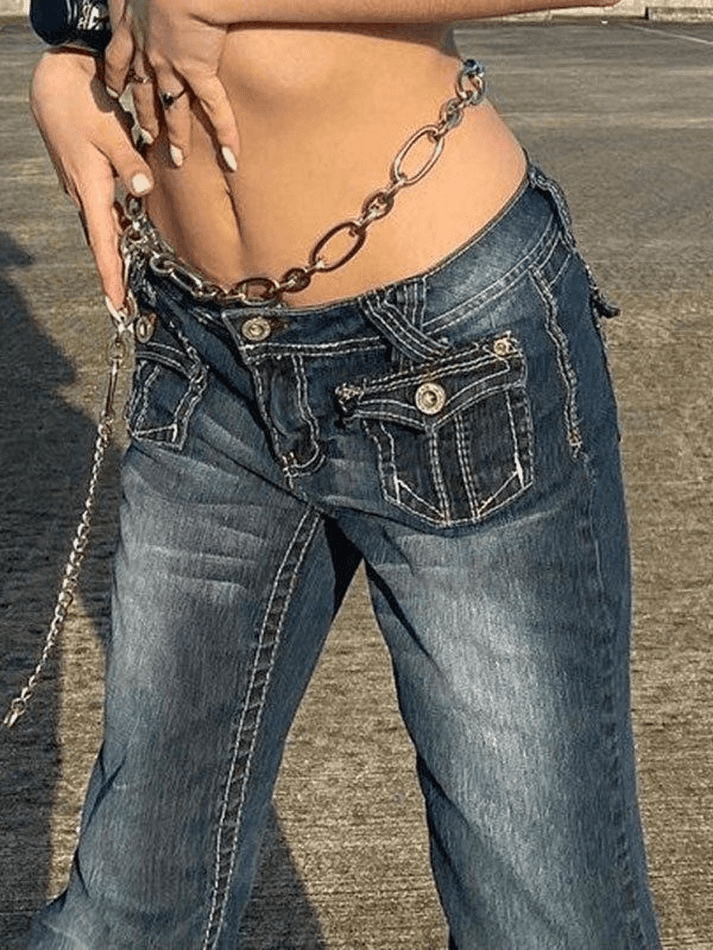 Vintage Low Waist Cargo Jeans