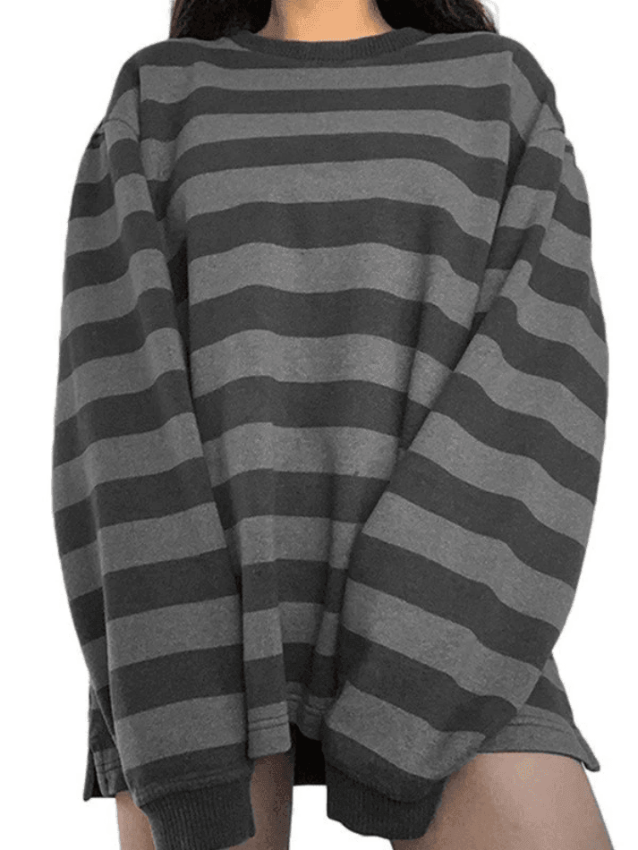 Vintage Striped Pullover Sweatshirt