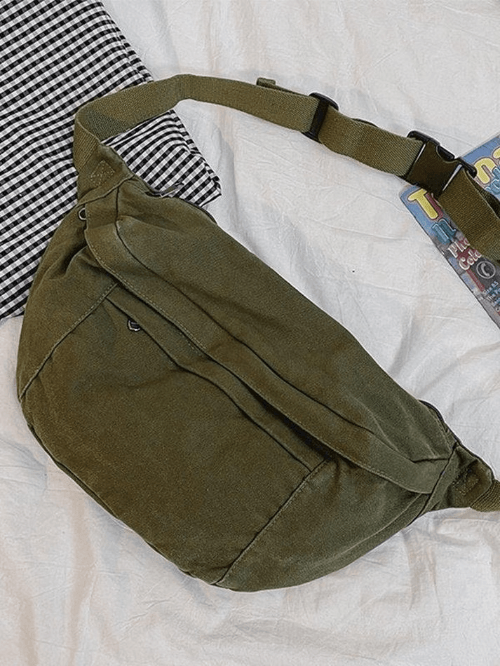 Vintage Wash Capacity Crossbody Bag