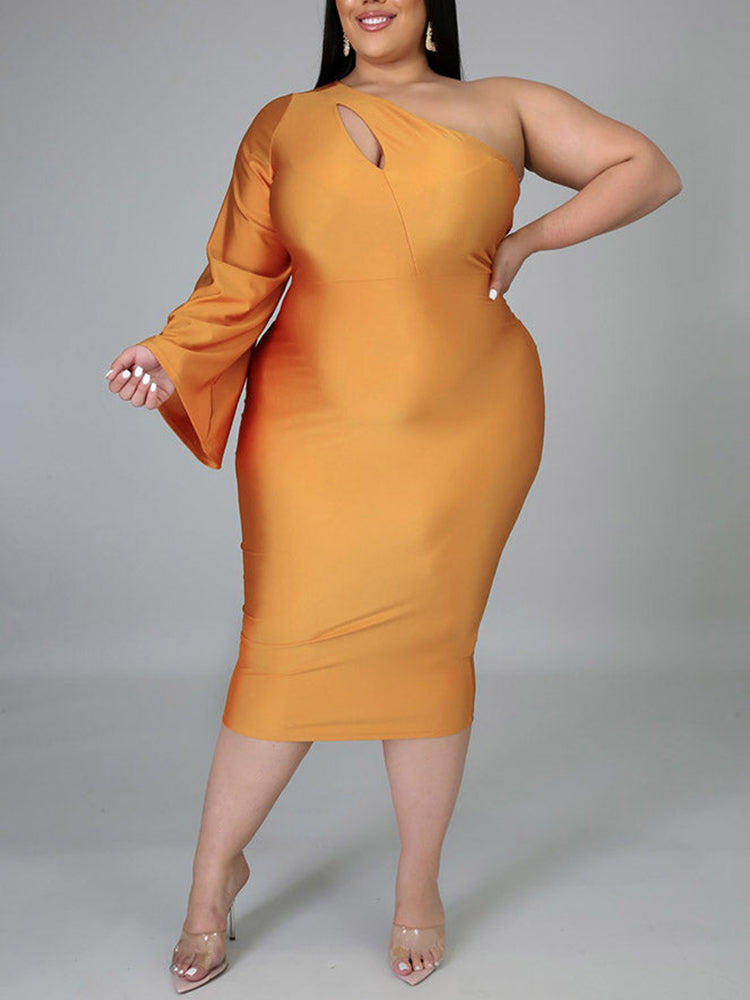 One Shoulder A Line Dress