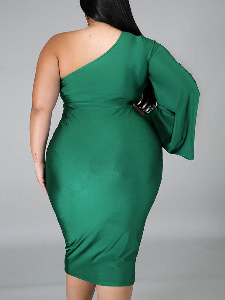One Shoulder A Line Dress