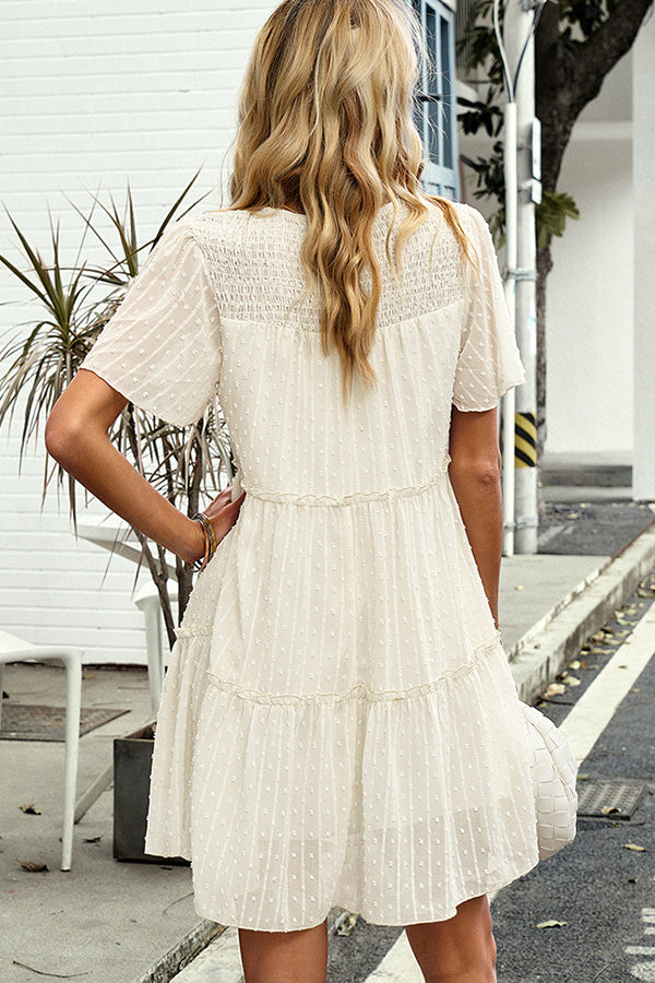 Solid Color Round Neck Casual Dress