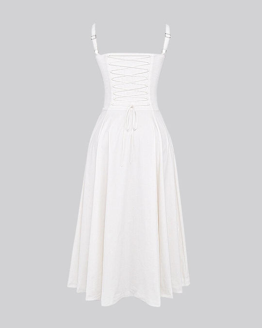 Corset Detail A Line Midi Dress