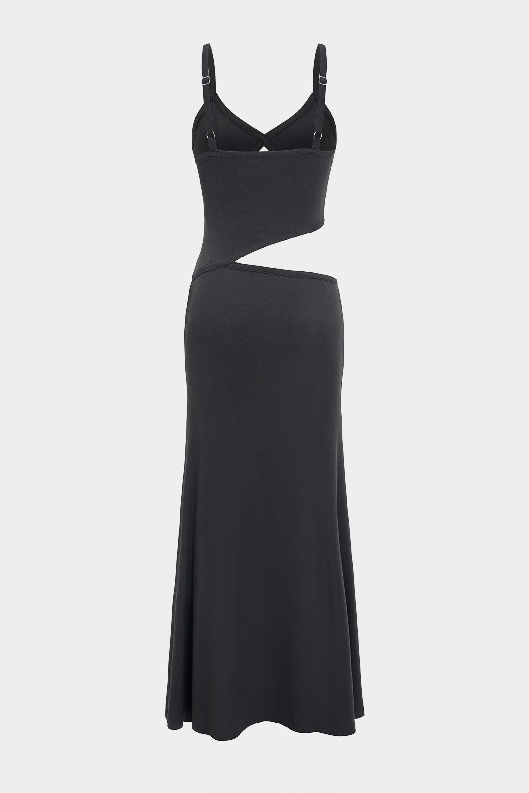 Cut Out V-Neck Patchwork Sleeveless Slip Maxi Dress