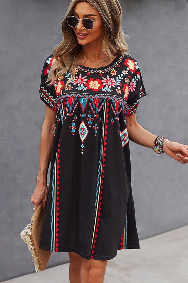 Fashion Printed Casual Mini Dress