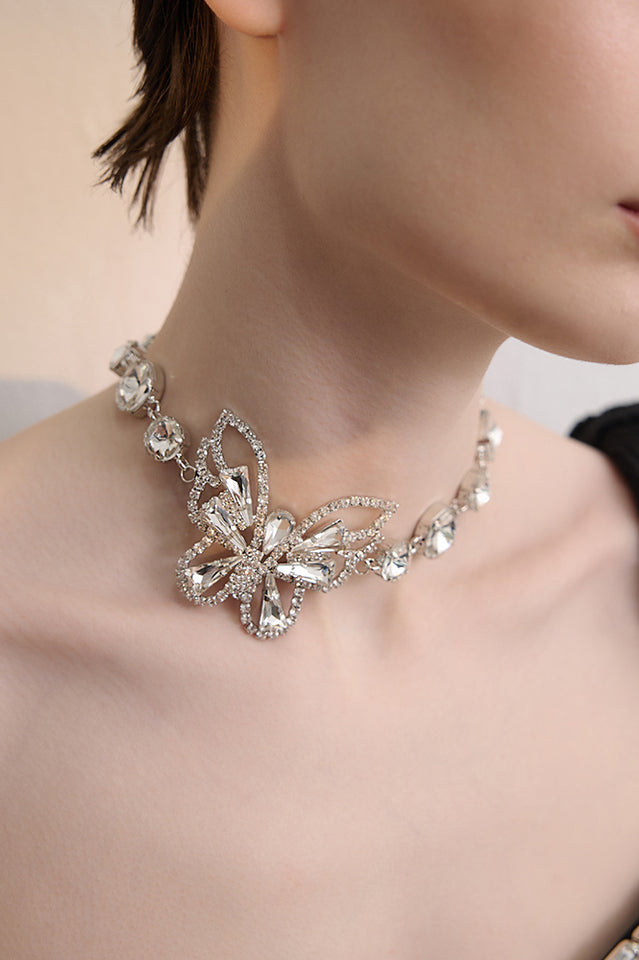 Butterfly Charm Choker Necklace