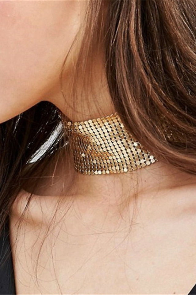 Punk Metal Sequin Necklace