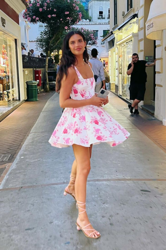 Printed Corest Mini Cami Dress