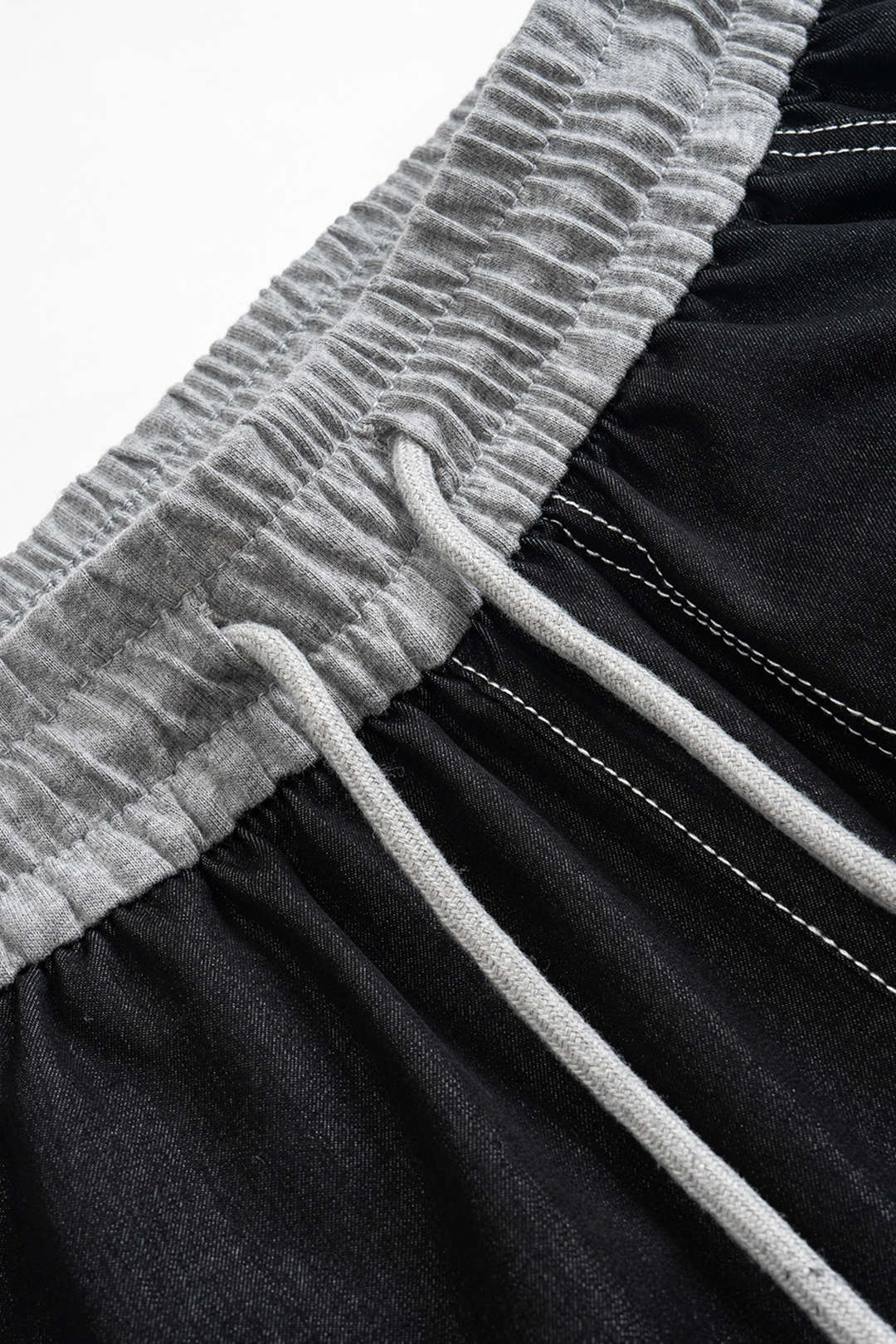 Denim Drawstring High Waist Wide Leg Jeans