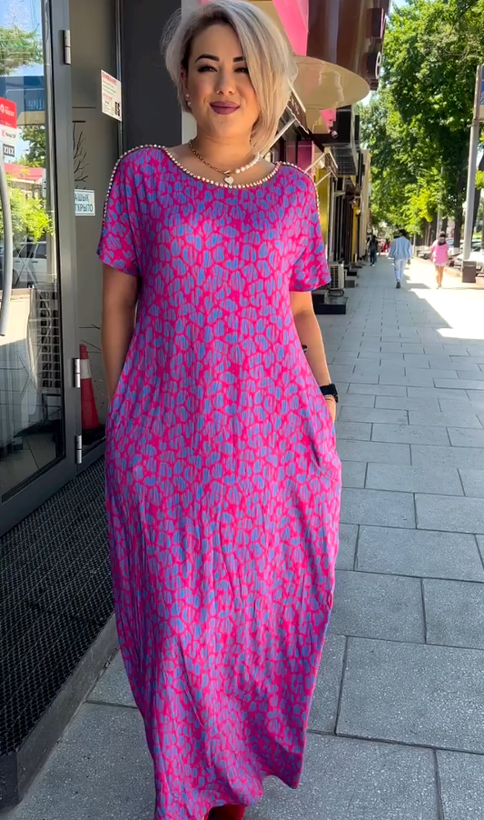 Chic long printed dress