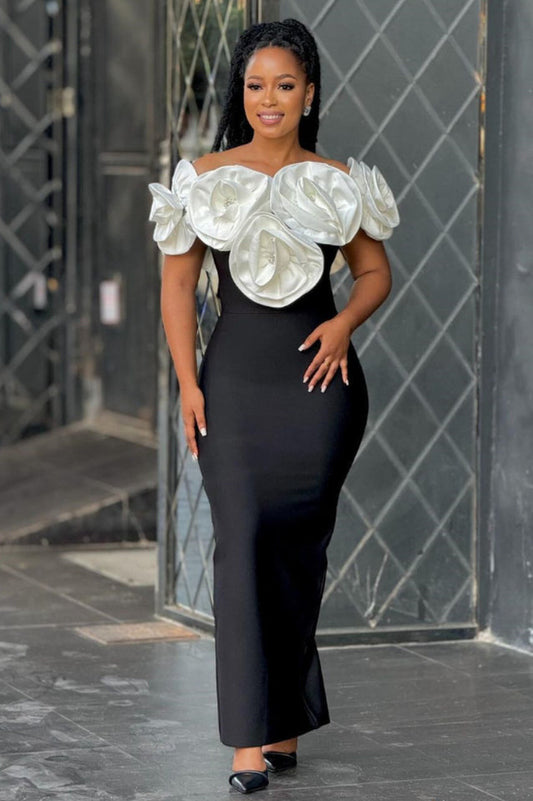Solene Flower Bandage Dress