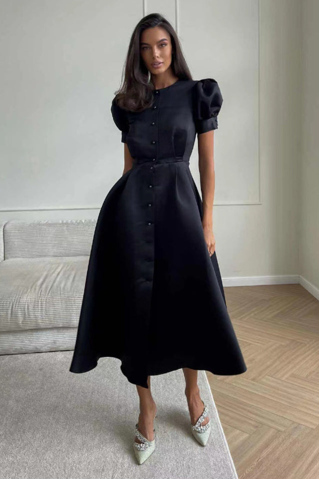 Button Front Midi Dress