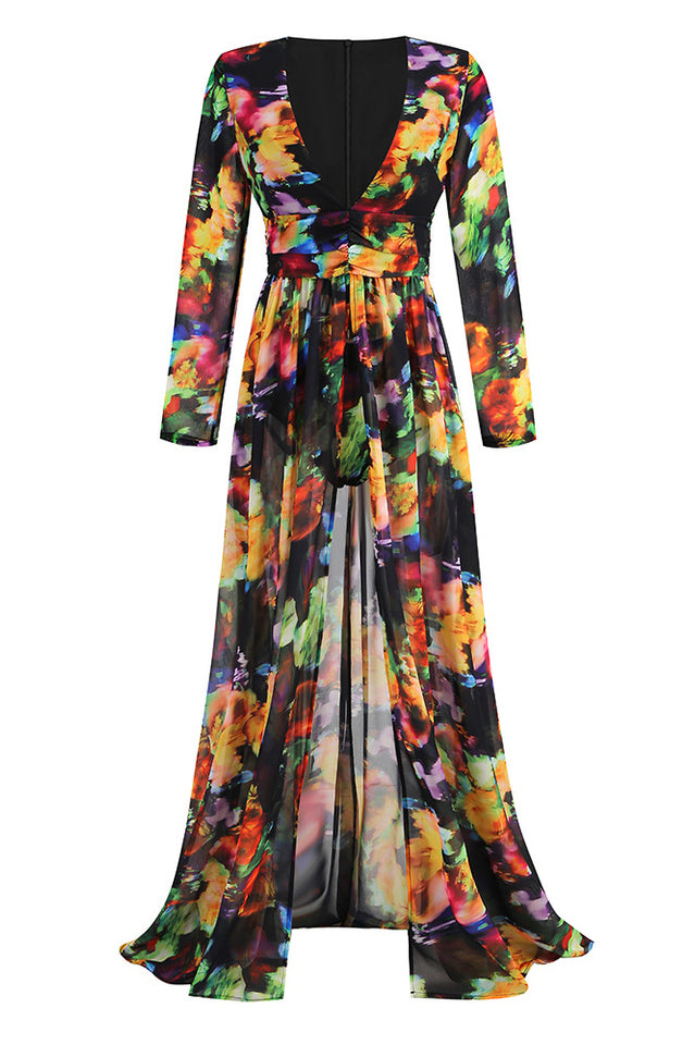 Carolina Floral Print Slits Dress