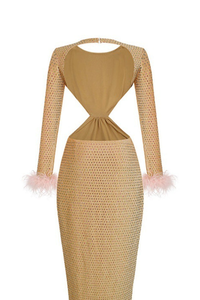 Gina Yellow Crystal Dress