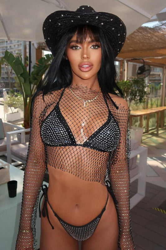 Crystal Diamond See Through Crop Top