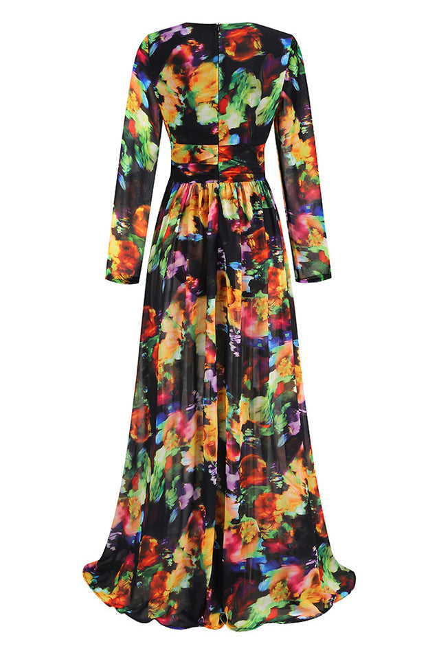 Carolina Floral Print Slits Dress