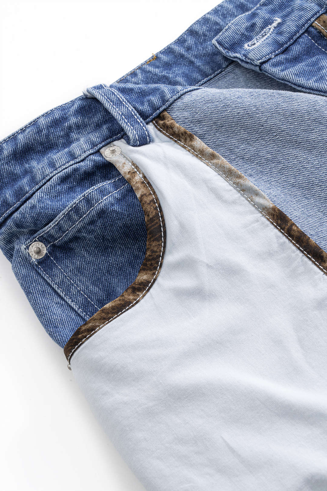 Denim Ruched Pocket Wide Leg Barrel Jeans