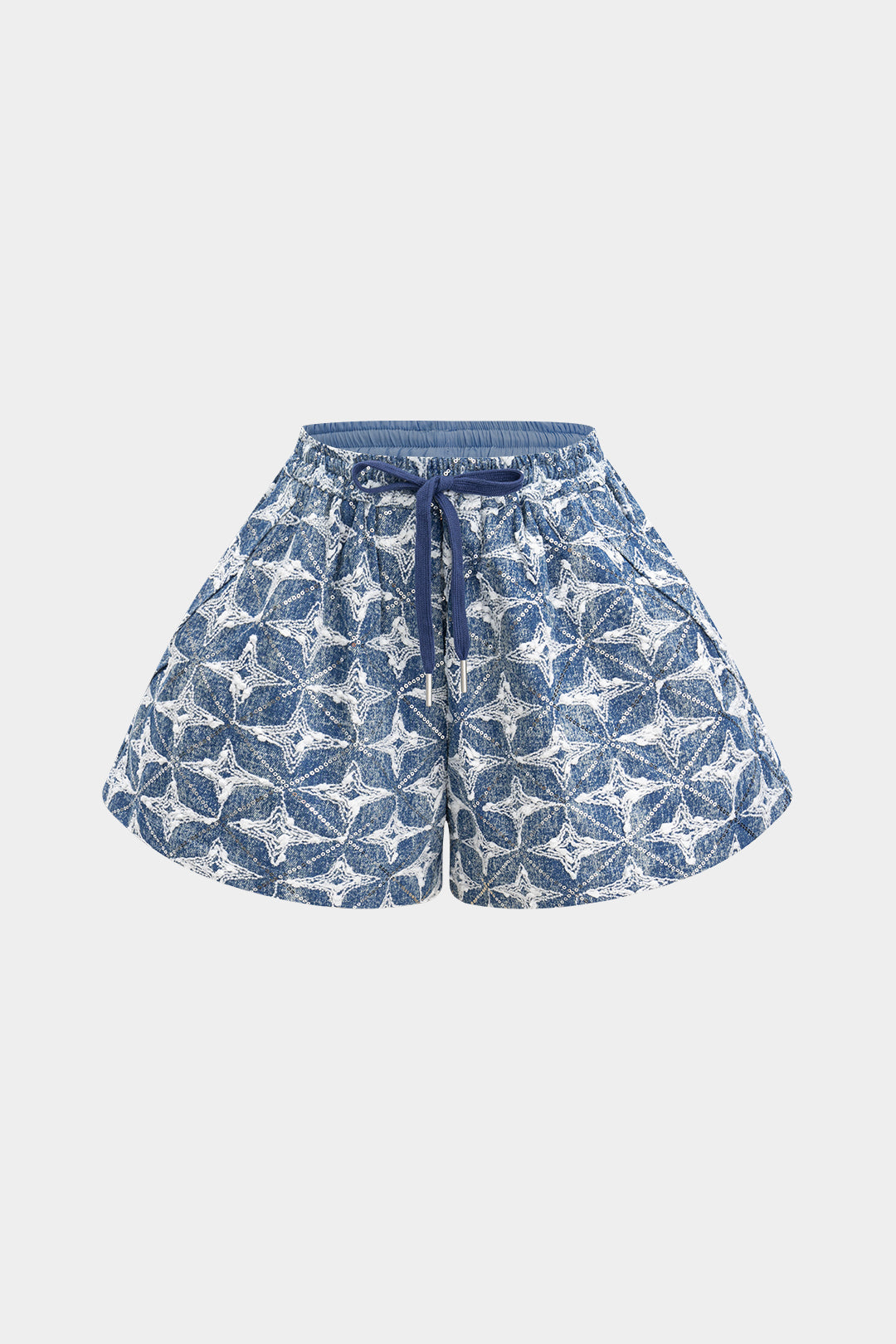 Denim Drawstring Shorts