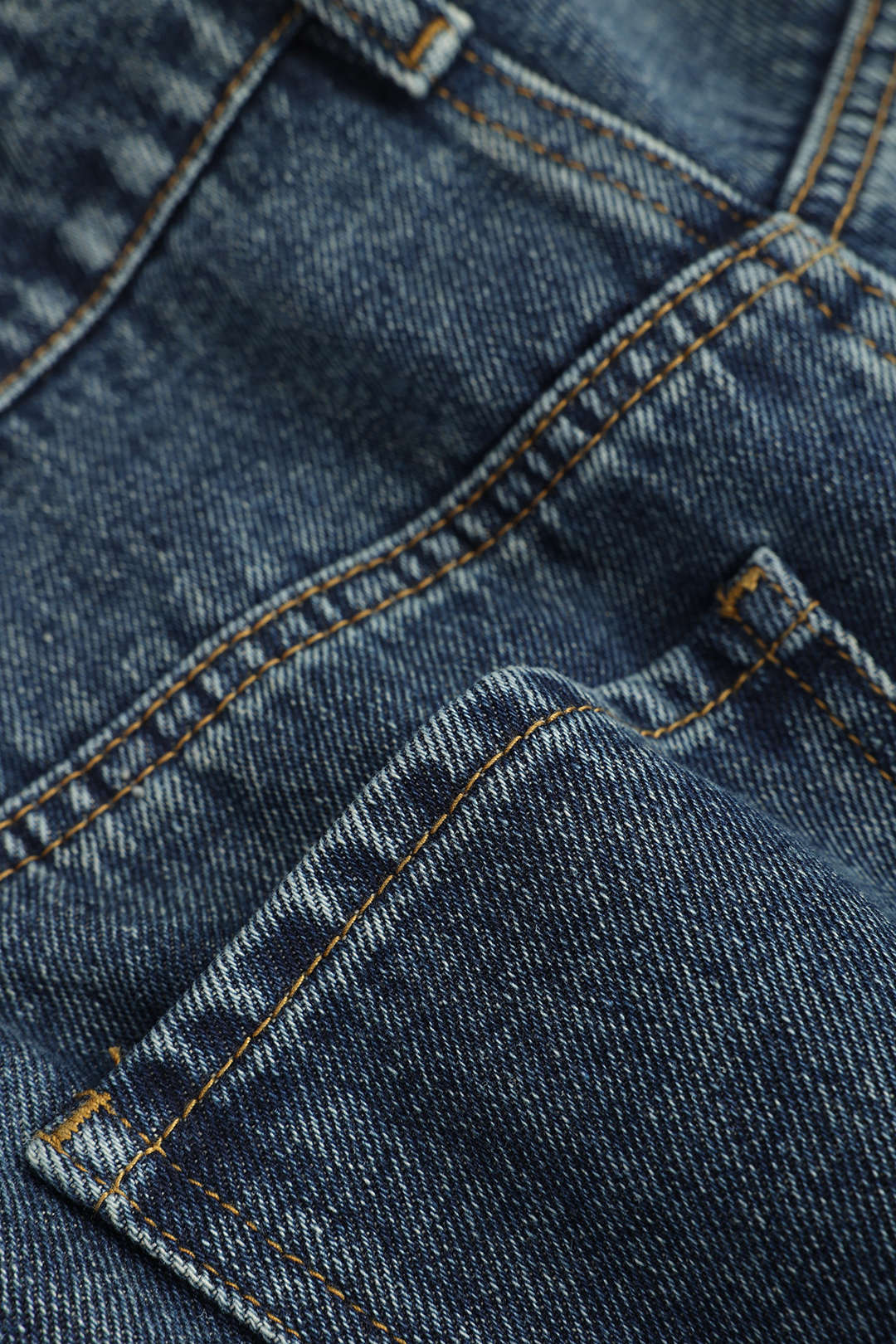 Denim Patchwork Pocket Button Jeans