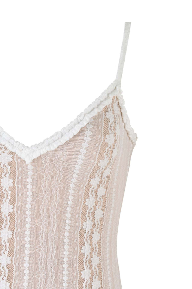 Lace V Neck Slit Two-Piece Dress