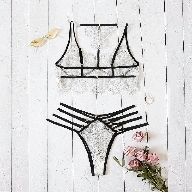 StylinArts Alluring Three-Point Lace Lingerie Set