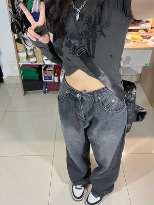 Vintage Black Wash Boyfriend Jeans