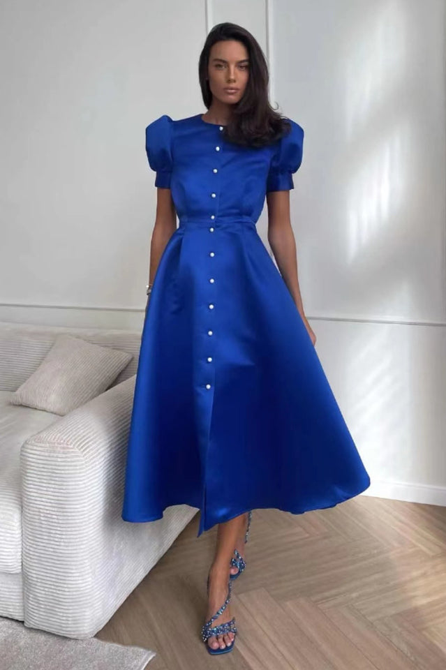 Button Front Midi Dress