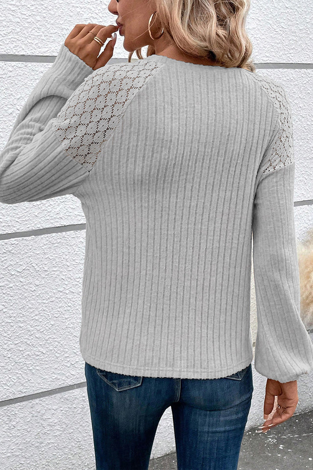 Buttoned Ribbed Top