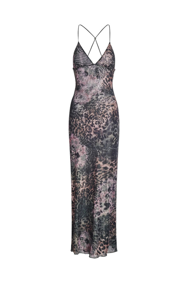 Butterfly Backless Midi Dress